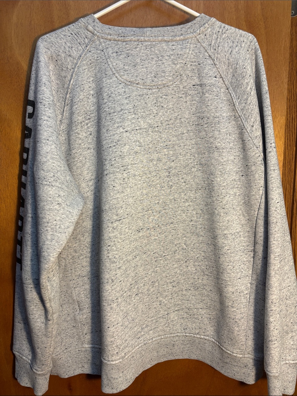 Carhartt Heather Gray Crewneck Sweatshirt with textured Sleeve Logo - Picture 7 of 11